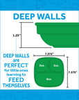 Re-Play 3 PK Packaged Divided Plates Glacier -( Ice Blue, White and Grey) (Min. of 2 PK, Multiples of 2 PK)
