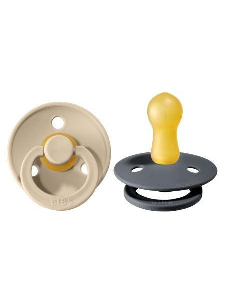 BIBS Pacifier Original COLOUR Latex 2 PK Sand / Iron (Min. of 2 PK, multiples of 2 PK)