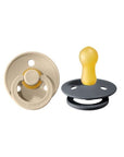 BIBS Pacifier Original COLOUR Latex 2 PK Sand / Iron (Min. of 2 PK, multiples of 2 PK)