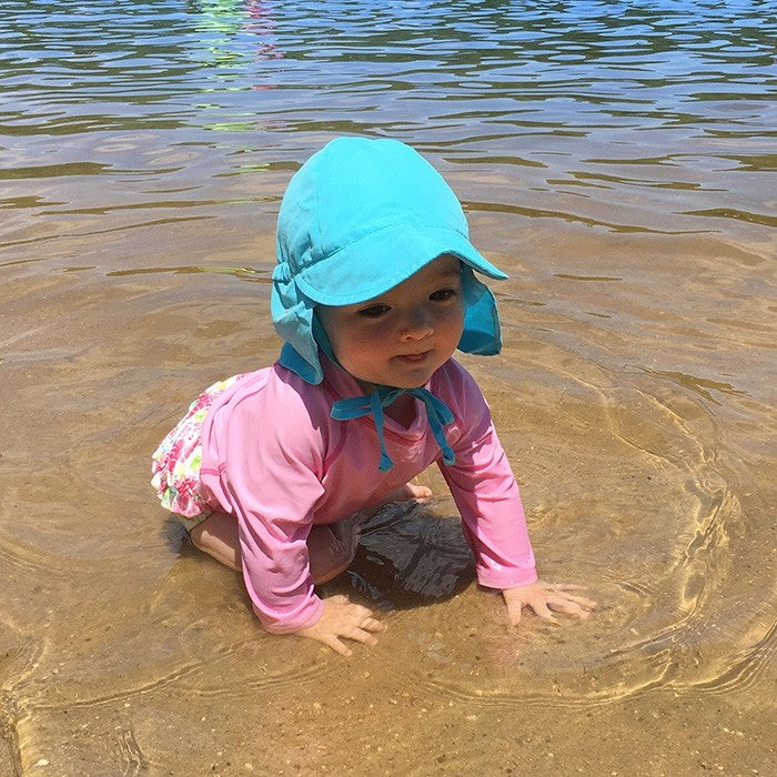 Flap Sun Protection Hat in White (Min. of 3, multiples of 3)