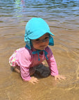 Flap Sun Protection Hat in White (Min. of 3, multiples of 3)