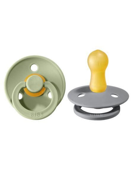 BIBS Pacifier Original COLOUR Latex 2 PK Sage / Cloud (Min. of 2 PK, multiples of 2 PK)