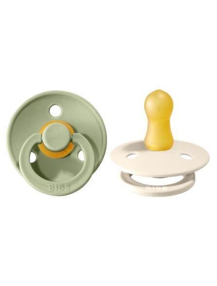 BIBS Pacifier Original COLOUR Latex 2 PK Sage / Ivory (Min. of 2 PK, multiples of 2 PK)