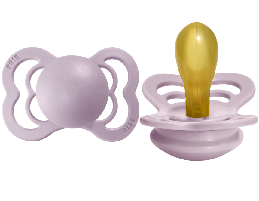 BIBS Pacifier SUPREME Latex 2 PK Dusky Lilac (Min. of 2 PK, multiples of 2 PK)