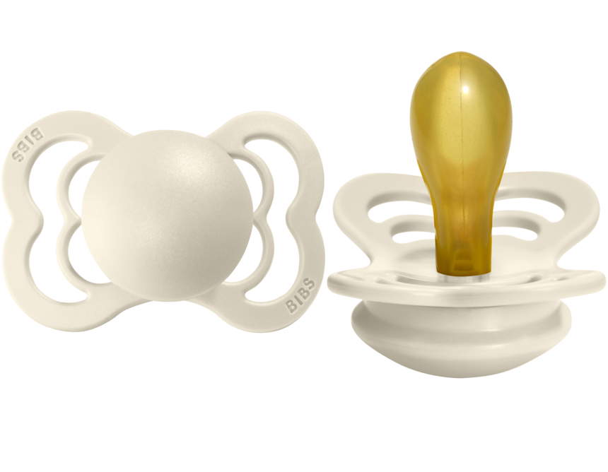 BIBS Pacifier SUPREME Latex 2 PK Ivory (Min. of 2 PK, multiples of 2 PK)