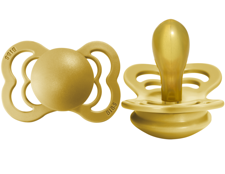 BIBS Pacifier SUPREME Latex 2 PK Mustard (Min. of 2 PK, multiples of 2 PK)