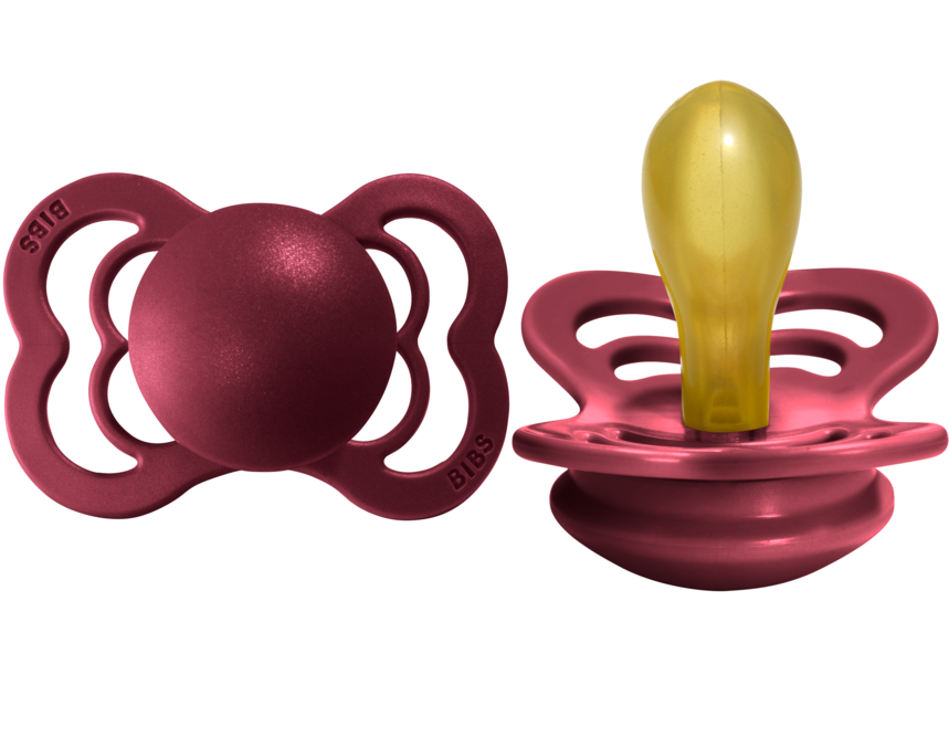 BIBS Pacifier SUPREME Latex 2 PK Ruby (Min. of 2 PK, multiples of 2 PK)