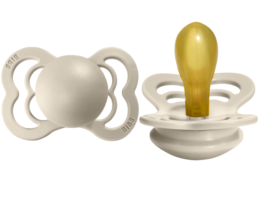 BIBS Pacifier SUPREME Latex 2 PK Vanilla (Min. of 2 PK, multiples of 2 PK)
