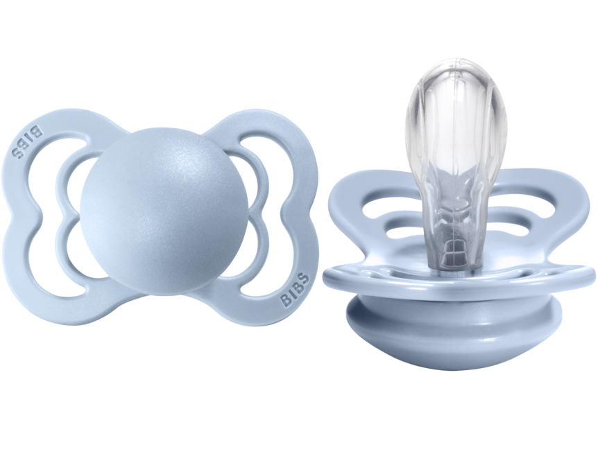 BIBS Pacifier SUPREME Silicone 2 PK Baby Blue (Min. of 2 PK, multiples of 2 PK)