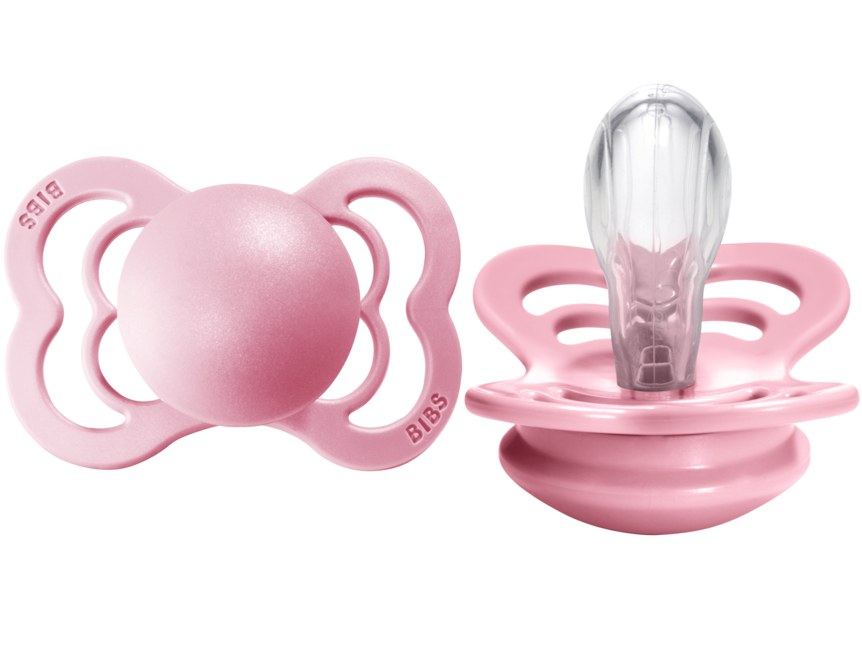 BIBS Pacifier SUPREME Silicone 2 PK Baby Pink (Min. of 2 PK, multiples of 2 PK)