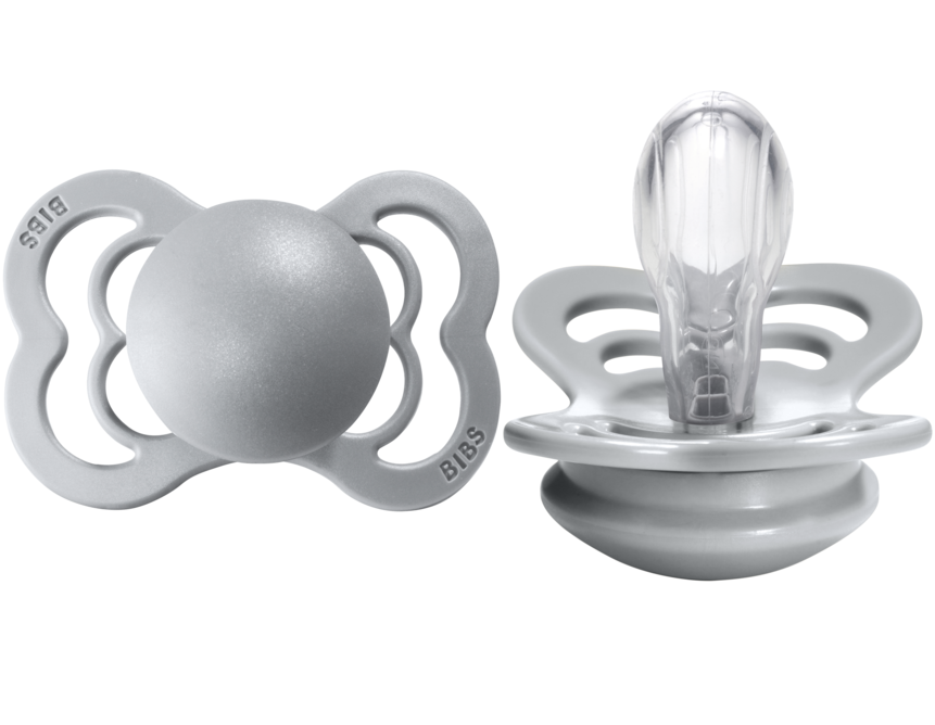 BIBS Pacifier SUPREME Silicone 2 PK Cloud (Min. of 2 PK, multiples of 2 PK)