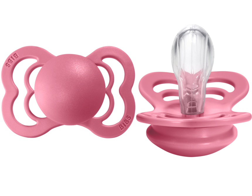 BIBS Pacifier SUPREME Silicone 2 PK Coral (Min. of 2 PK, multiples of 2 PK)