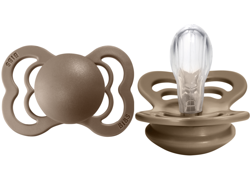 BIBS Pacifier SUPREME Silicone 2 PK Dark Oak (Min. of 2 PK, multiples of 2 PK)