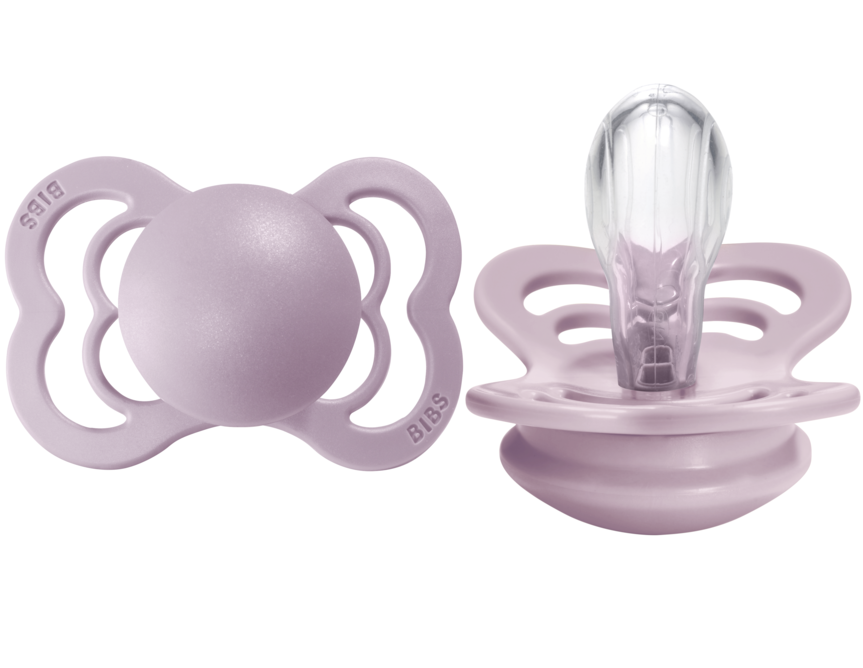 BIBS Pacifier SUPREME Silicone 2 PK Dusky Lilac (Min. of 2 PK, multiples of 2 PK)
