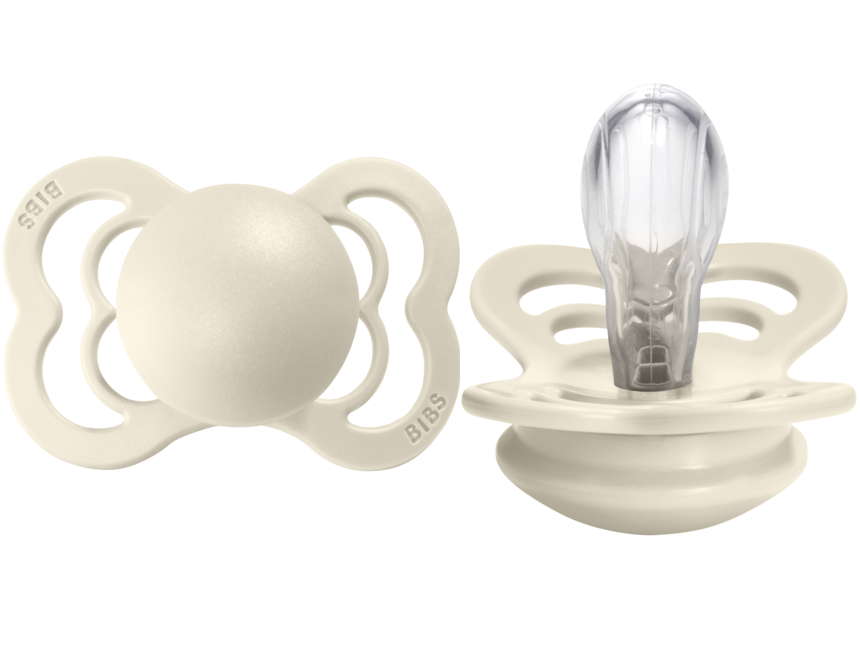 BIBS Pacifier SUPREME Silicone 2 PK Ivory (Min. of 2 PK, multiples of 2 PK)