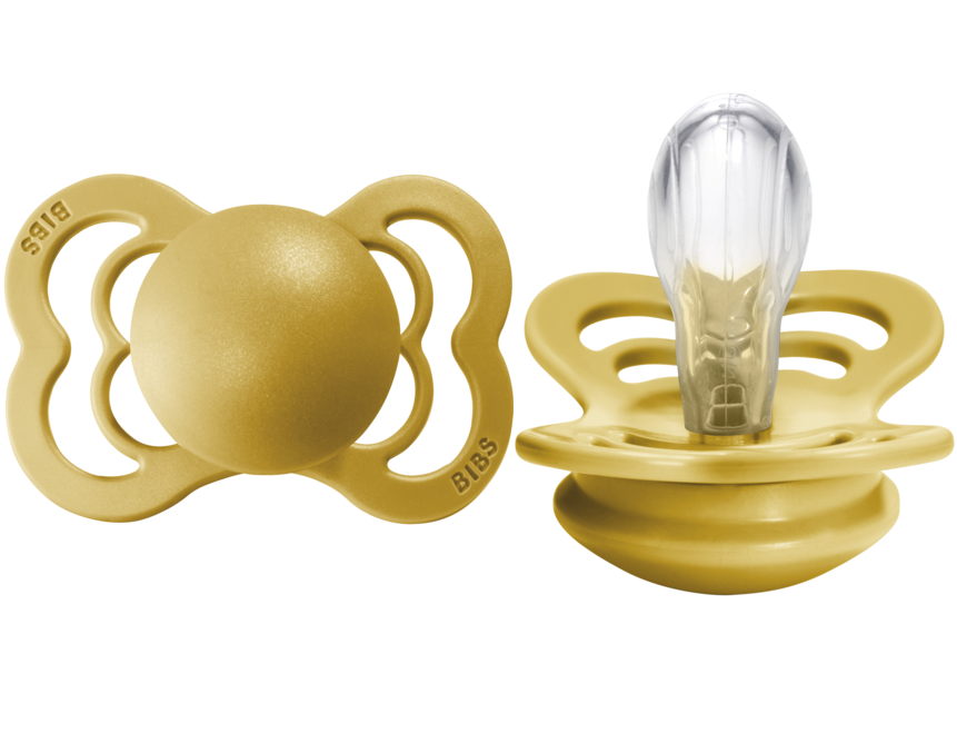 BIBS Pacifier SUPREME Silicone 2 PK Mustard (Min. of 2 PK, multiples of 2 PK)