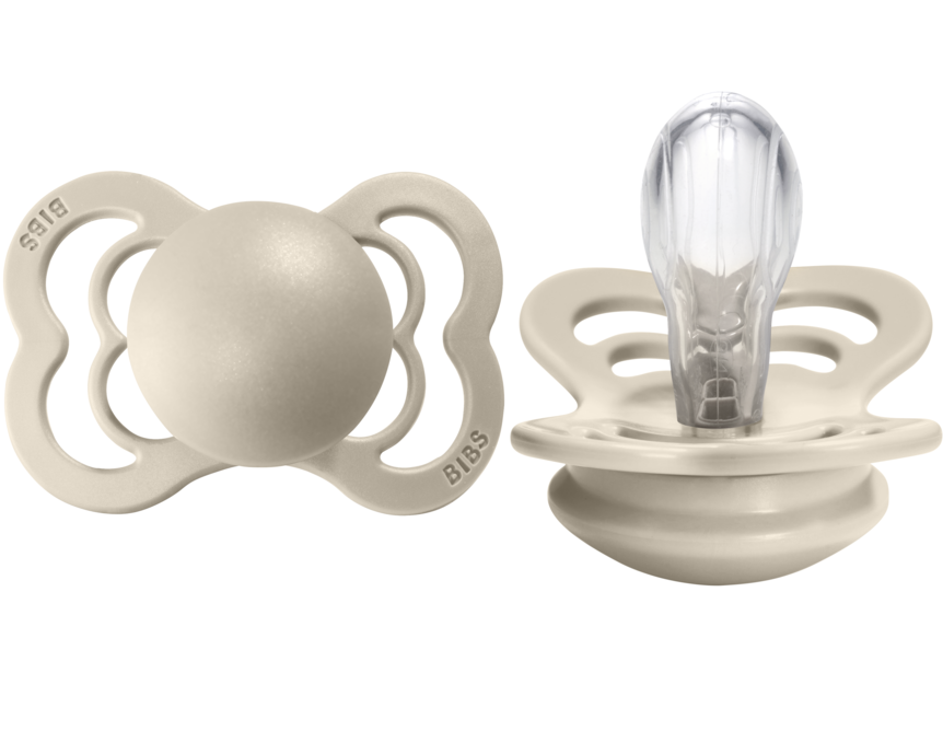 BIBS Pacifier SUPREME Silicone 2 PK Vanilla (Min. of 2 PK, multiples of 2 PK)