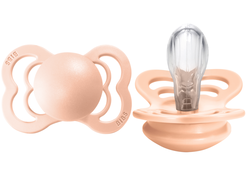 BIBS Pacifier SUPREME Silicone 2 PK Peach Sunset (Min. of 2 PK, multiples of 2 PK)