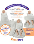 günamüna Swaddle Sack Duvet Bamboo Heather Grey 2.6 TOG (Min. of 2, multiples of 2)