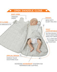 günamüna Swaddle Sack Duvet Bamboo Heather Grey 2.6 TOG (Min. of 2, multiples of 2)