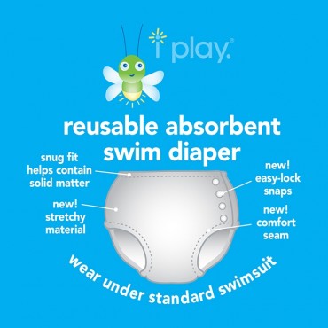Snap Reusable Absorbent Swim Diaper-Hot Pink (Min. of 2, multiples of 2)