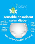 Snap Reusable Absorbent Swim Diaper-Hot Pink (Min. of 2, multiples of 2)