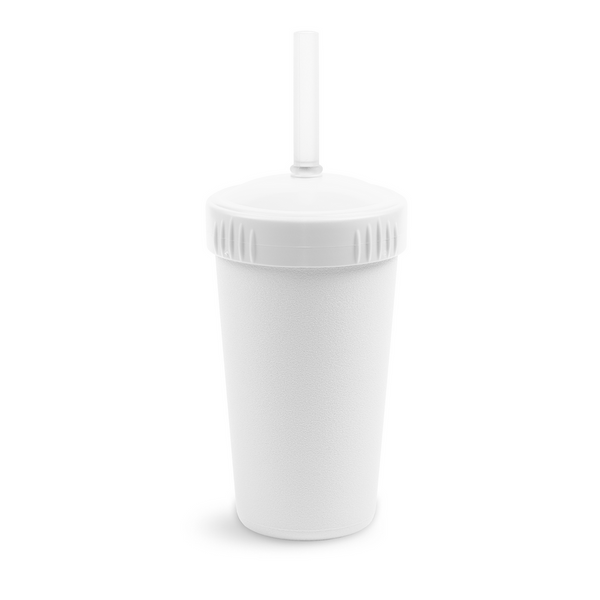 Re-Play Straw Cup with Lid & Straw Assembled - White (Min. of 2 PK, Multiples of 2 PK)