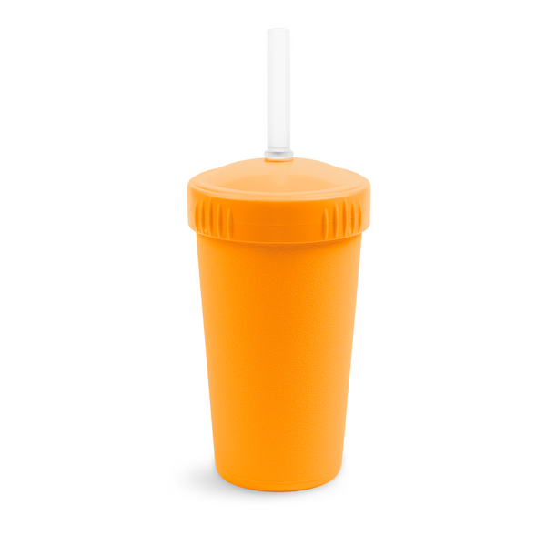 Re-Play Straw Cup with Lid & Straw Assembled - Orange (Min. of 2 PK, Multiples of 2 PK)