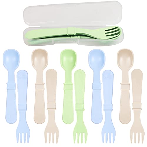 Amazon Re Play 12p - utensils with case (Ice blue, Sand, Leaf)