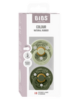 BIBS Pacifier Original COLOUR Holiday Leaf Latex 2 PK Sage/Hunter Green (Min. of 2 PK, multiples of 2 PK)