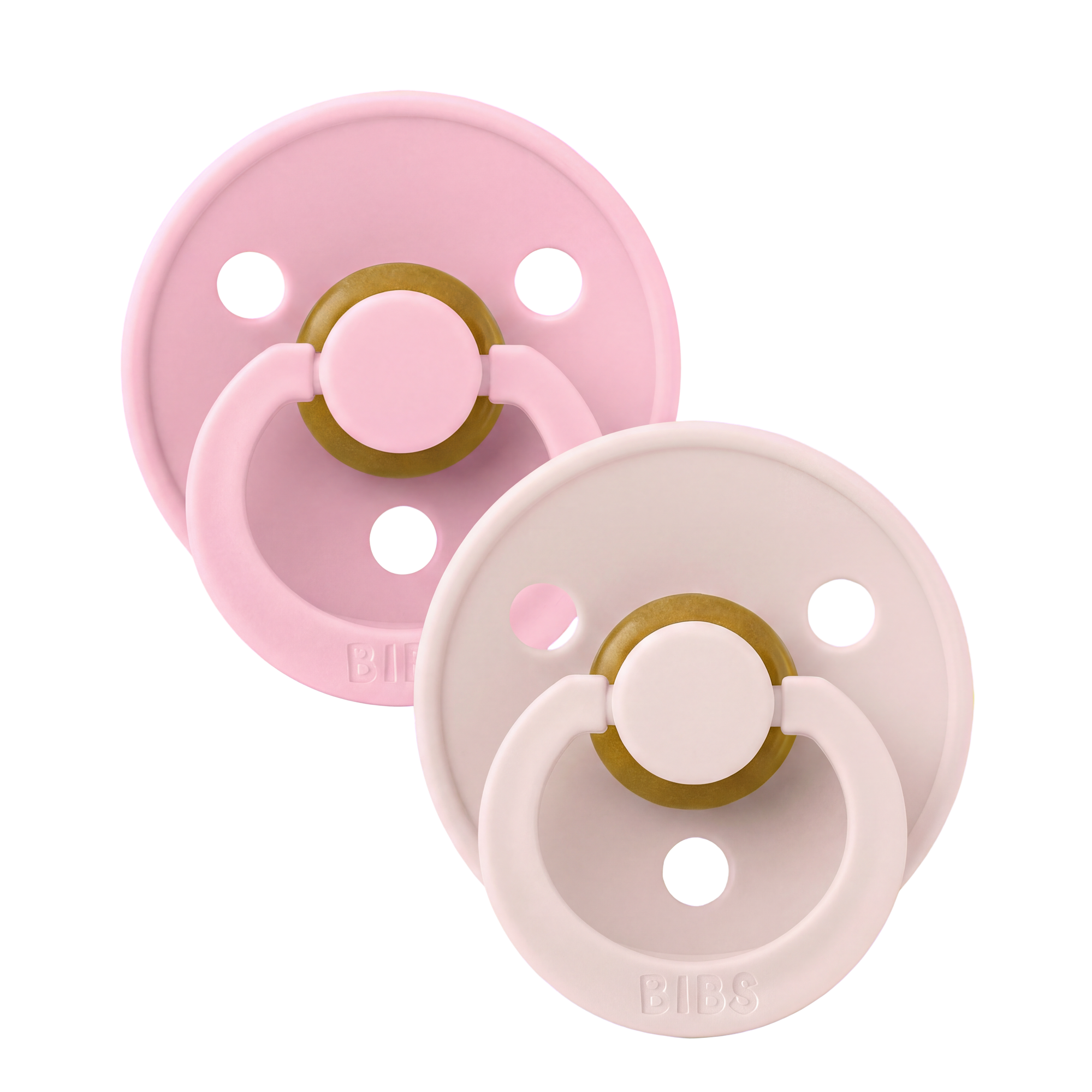 BIBS Pacifier Original COLOUR Latex 2 PK Petal/Baby Pink (Min. of 2 PK, multiples of 2 PK)