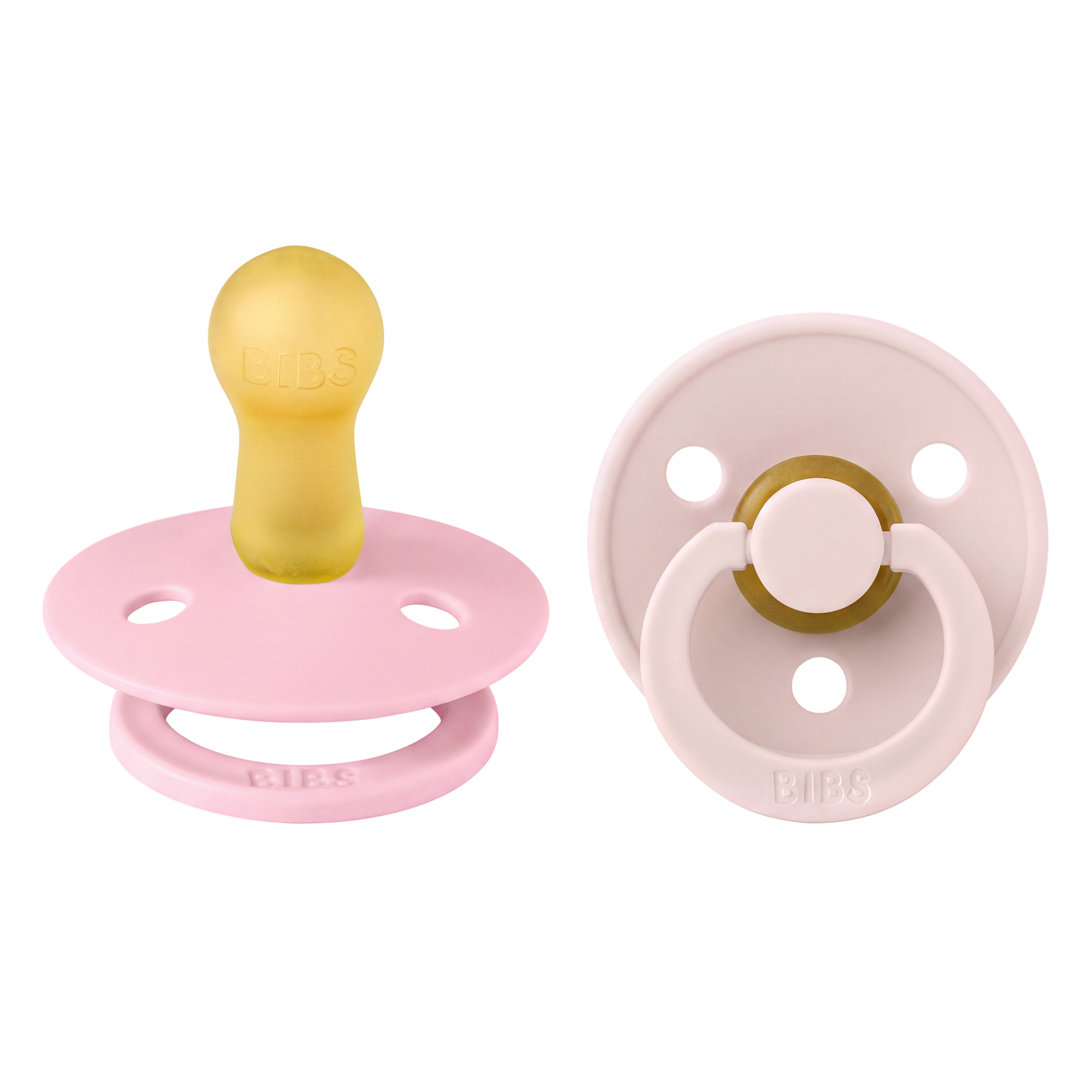 BIBS Pacifier Original COLOUR Latex 2 PK Petal/Baby Pink (Min. of 2 PK, multiples of 2 PK)