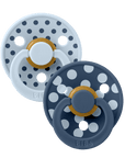 BIBS Pacifier Studio Colour 2 PACK Polka - Baby Blue/Steel Blue (Min. of 2 PK, multiples of 2 PK)