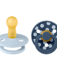 BIBS Pacifier Studio Colour 2 PACK Polka - Baby Blue/Steel Blue (Min. of 2 PK, multiples of 2 PK)
