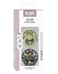 BIBS Pacifier Studio Colour 2 PACK Polka - Sage/Iron (Min. of 2 PK, multiples of 2 PK)