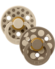 BIBS Pacifier Studio Colour 2 PACK Polka Vanilla/Dark Oak (Min. of 2 PK, multiples of 2 PK)