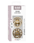 BIBS Pacifier Studio Colour 2 PACK Polka Vanilla/Dark Oak (Min. of 2 PK, multiples of 2 PK)