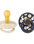 BIBS Pacifier Studio Colour 2 PACK Polka Ivory/Deep Space (Min. of 2 PK, multiples of 2 PK)