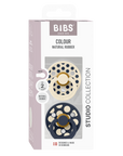 BIBS Pacifier Studio Colour 2 PACK Polka Ivory/Deep Space (Min. of 2 PK, multiples of 2 PK)