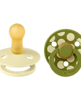 BIBS Pacifier Studio Colour 2 PACK Polka Luna/Wasabi (Min. of 2 PK, multiples of 2 PK)