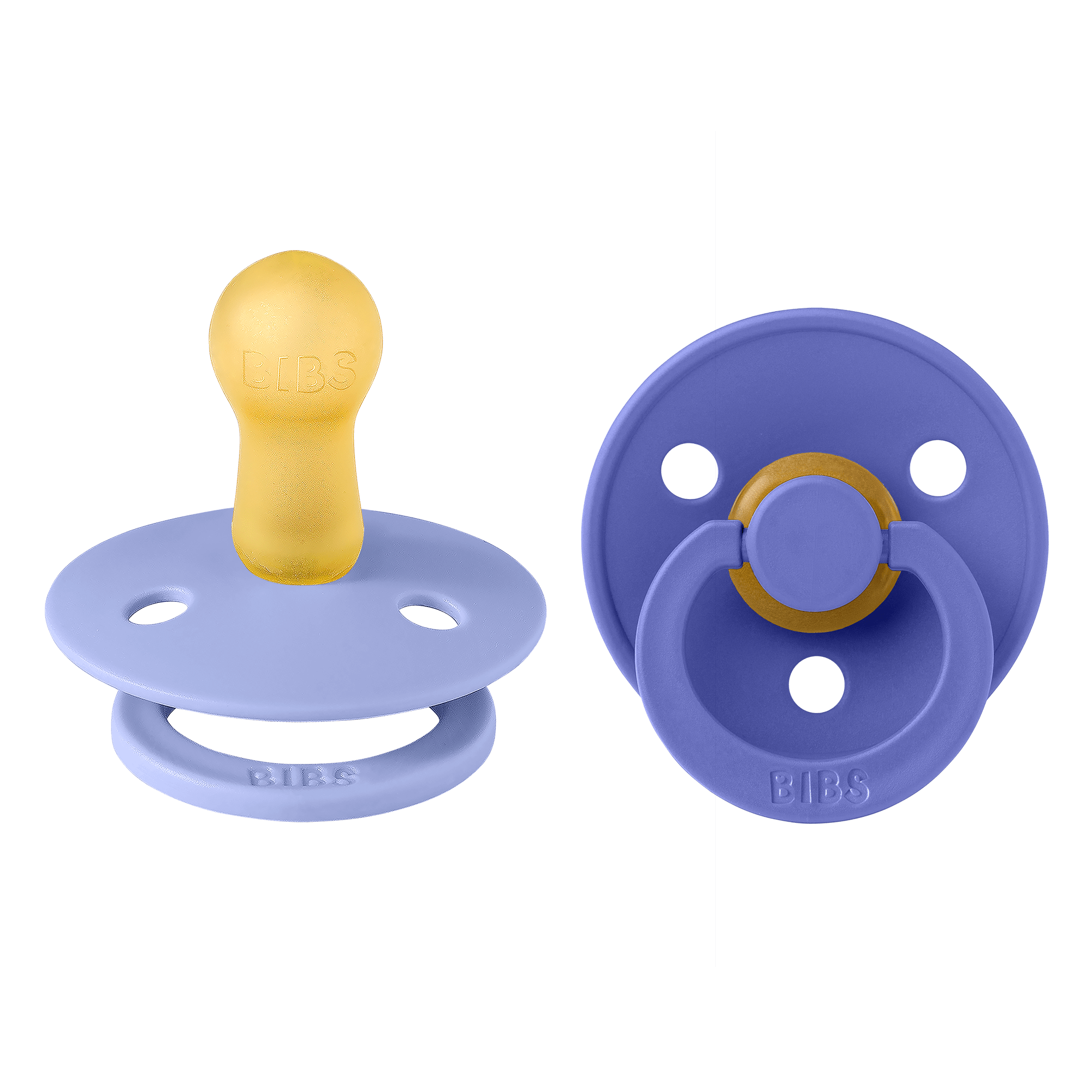 BIBS Pacifier Original COLOUR  Latex 2 PK Hush/Grape (Min. of 2 PK, multiples of 2 PK)