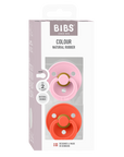 BIBS Pacifier Original COLOUR Latex 2 PK Tango/Baby Pink (Min. of 2 PK, multiples of 2 PK)