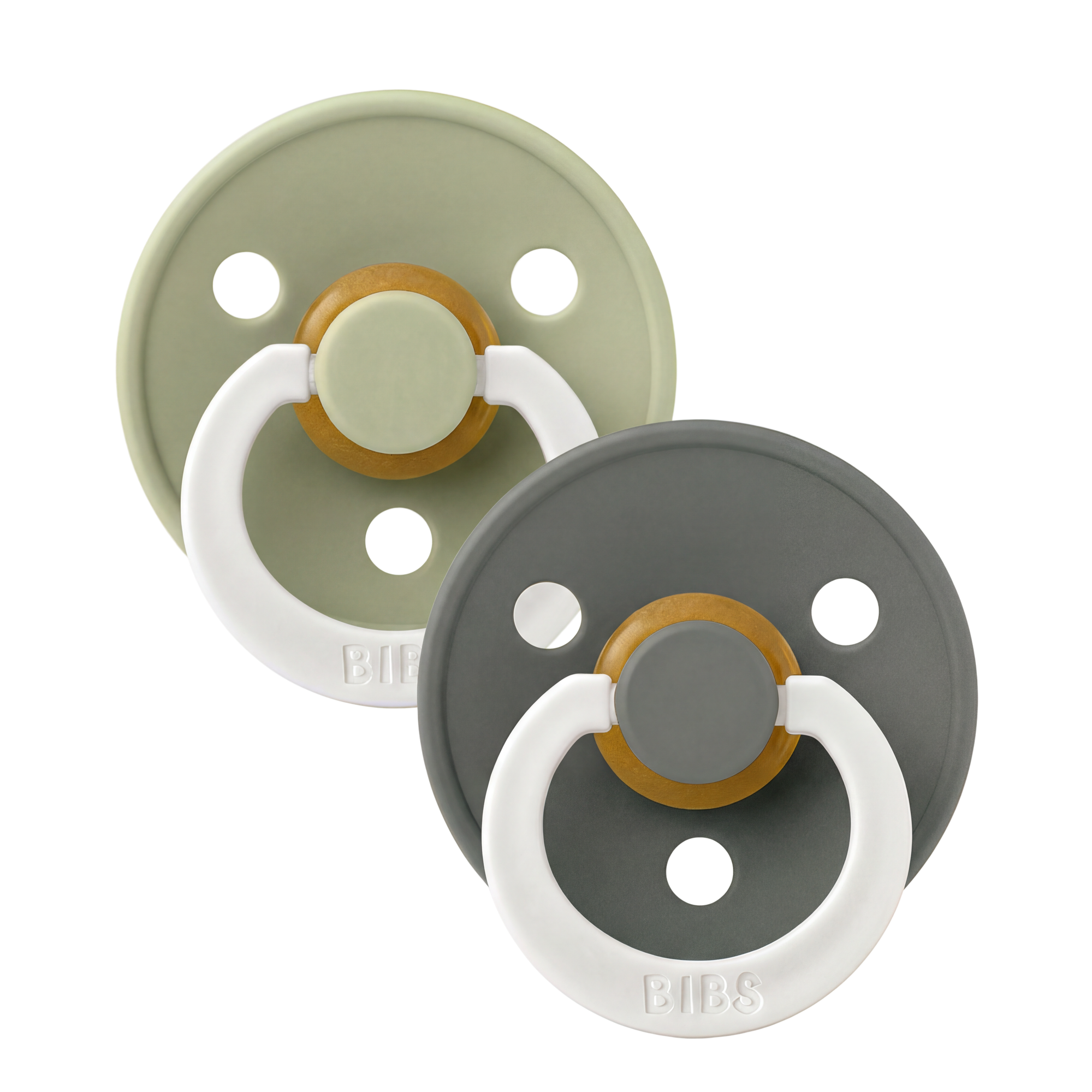 BIBS Pacifier Original COLOUR Latex 2 PK Sage GLOW/Pine GLOW (Min. of 2 PK, multiples of 2 PK)
