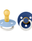 BIBS Pacifier Original COLOUR Latex 2 PK Sky Blue GLOW/Cornflower GLOW (Min. of 2 PK, multiples of 2 PK)