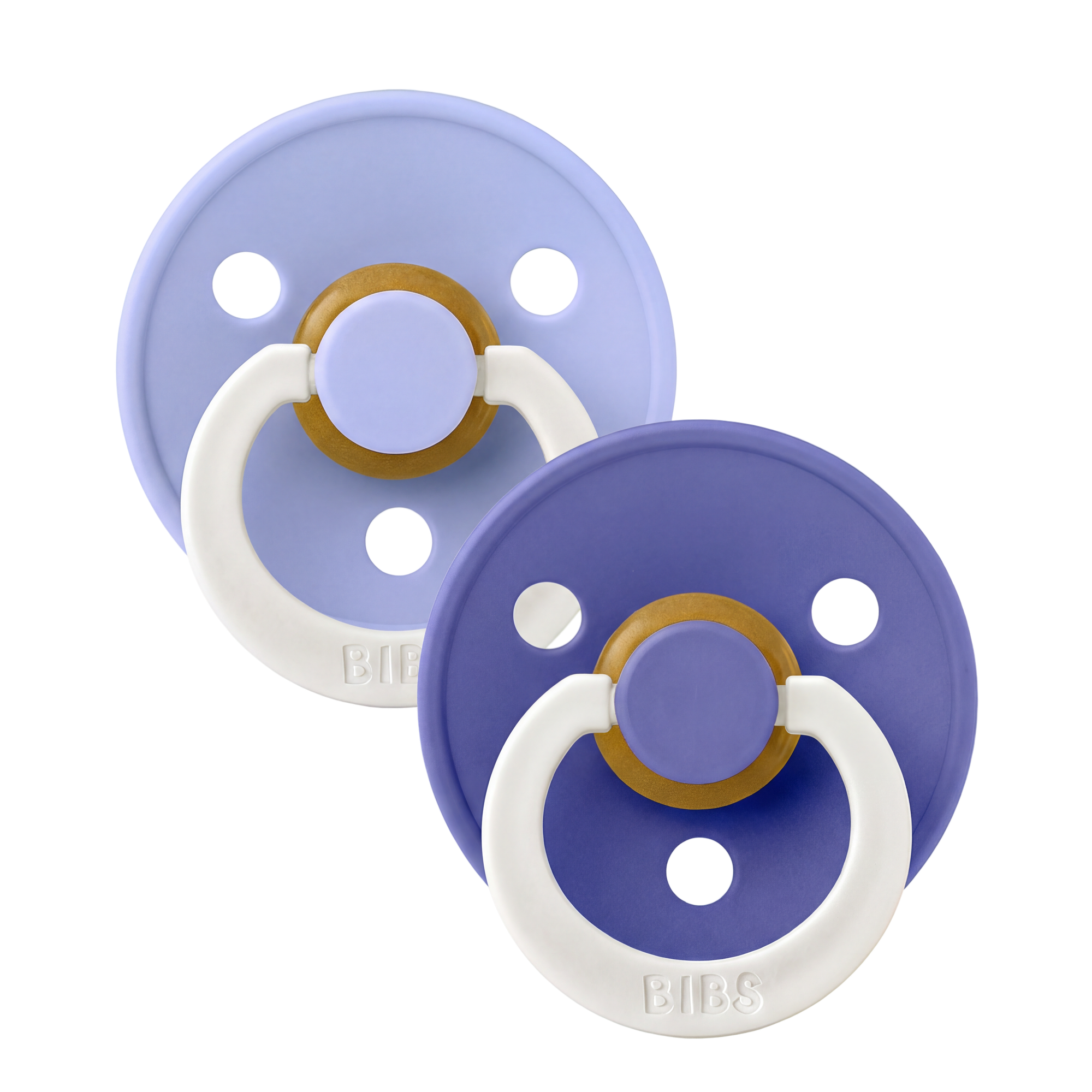 BIBS Pacifier Original COLOUR Latex 2 PK Hush GLOW/Grape GLOW (Min. of 2 PK, multiples of 2 PK)