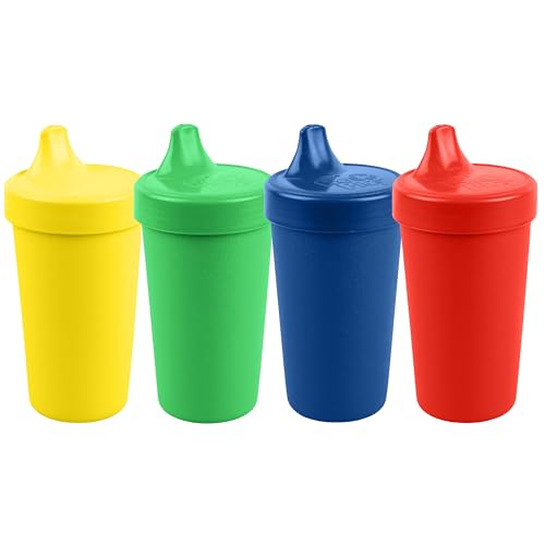 Re Play No Spill Sippy Cups | Yellow, Kelly Green, Navy Blue, Red