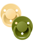 BIBS Pacifier De Lux Silicone 2 PK Wasabi/Pale Butter ONE SIZE (Min. of 2 PK, multiples of 2 PK)