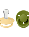 BIBS Pacifier De Lux Silicone 2 PK Wasabi/Pale Butter ONE SIZE (Min. of 2 PK, multiples of 2 PK)