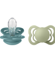 BIBS Pacifier SUPREME Silicone 2 PK Island Sea / Sage (Min. of 2 PK, multiples of 2 PK)