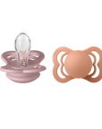 BIBS Pacifier SUPREME Silicone 2 PK Pink Plum / Peach (Min. of 2 PK, multiples of 2 PK)